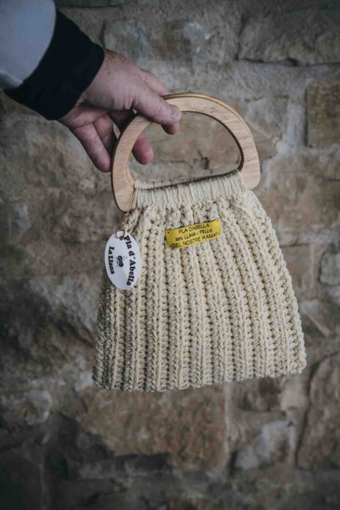 Bolso de mà de ganxet amb nansa de fusta - Imatge 5